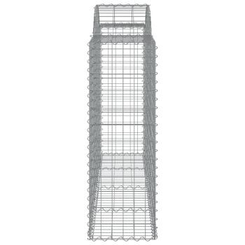 Gabionen mit Hochbogen 4 Stk. 200x50x120/140cm Verzinktes Eisen