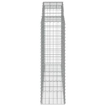Gabionen mit Hochbogen 2 Stk. 200x50x140/160cm Verzinktes Eisen