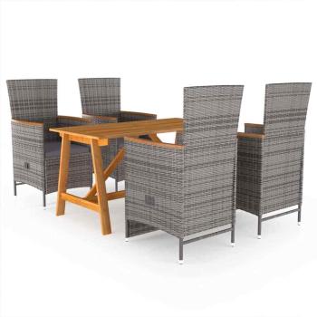 ARDEBO.de - 5-tlg. Garten-Essgruppe Grau