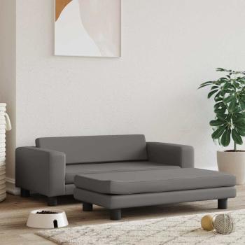 ARDEBO.de - Hundebett mit Verlängerung Grau 100x50x30 cm Kunstleder