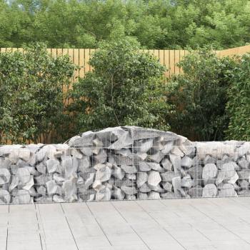 ARDEBO.de - Gabionen mit Hochbogen 2 Stk. 300x50x60/80 cm Verzinktes Eisen