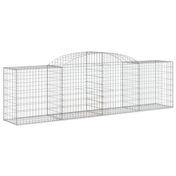 Gabionen mit Hochbogen 11 Stk. 300x50x80/100cm Verzinktes Eisen