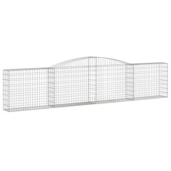 Gabionen mit Hochbogen 25 Stk. 400x30x80/100cm Verzinktes Eisen