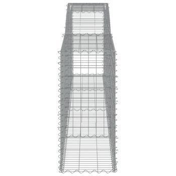 Gabionen mit Hochbogen 2 Stk. 400x50x100/120cm Verzinktes Eisen