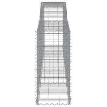 Gabionen mit Hochbogen 7 Stk. 400x50x100/120cm Verzinktes Eisen