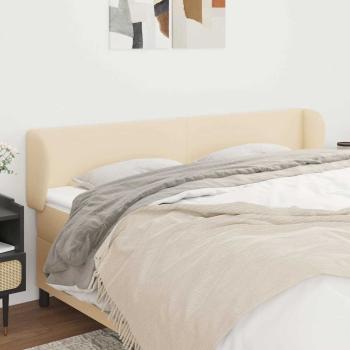 ARDEBO.de - Kopfteil mit Ohren Creme 203x23x78/88 cm Stoff