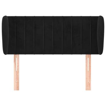 Kopfteil mit Ohren Schwarz 93x23x78/88 cm Samt