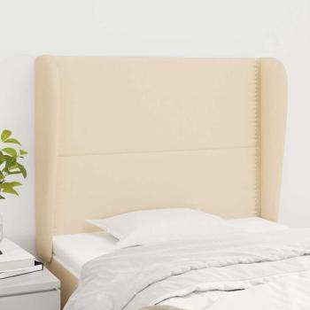 ARDEBO.de - Kopfteil mit Ohren Creme 93x23x118/128 cm Stoff