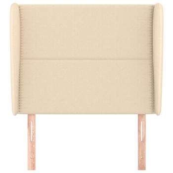 Kopfteil mit Ohren Creme 93x23x118/128 cm Stoff