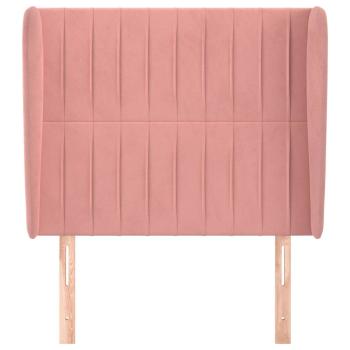 Kopfteil mit Ohren Rosa 103x23x118/128 cm Samt