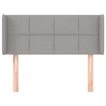Kopfteil mit Ohren Hellgrau 93x16x78/88 cm Stoff