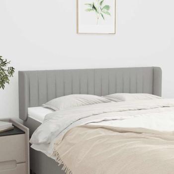 ARDEBO.de - Kopfteil mit Ohren Hellgrau 147x16x78/88 cm Stoff