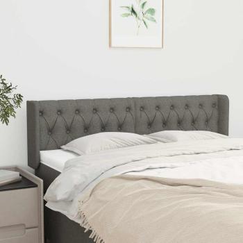 ARDEBO.de - Kopfteil mit Ohren Dunkelgrau 147x16x78/88 cm Stoff