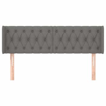 Kopfteil mit Ohren Dunkelgrau 147x16x78/88 cm Stoff