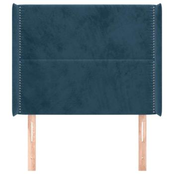 Kopfteil mit Ohren Dunkelblau 103x16x118/128 cm Samt