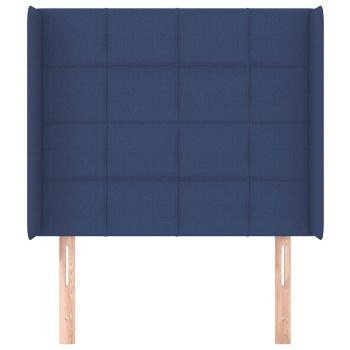Kopfteil mit Ohren Blau 83x16x118/128 cm Stoff