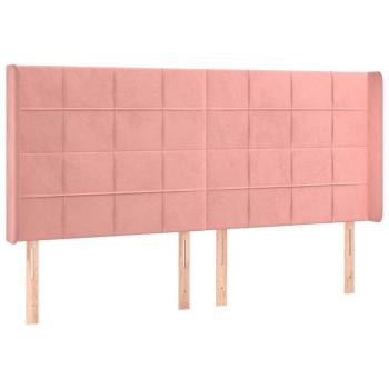 Kopfteil mit Ohren Rosa 163x16x118/128 cm Samt
