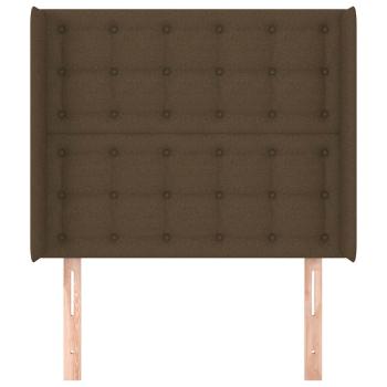 Kopfteil mit Ohren Dunkelbraun 103x16x118/128 cm Stoff