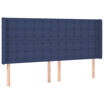 Kopfteil mit Ohren Blau 163x16x118/128 cm Stoff