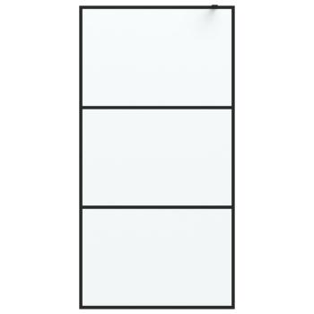 Duschwand für Walk-In Dusche Schwarz 100x195 cm ESG Mattiert