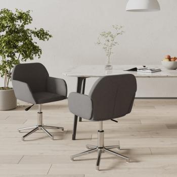 ARDEBO.de - Esszimmerstühle 2 Stk. Drehbar Dunkelgrau Stoff