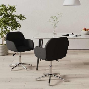ARDEBO.de - Esszimmerst?hle 2 Stk. Drehbar Schwarz Stoff