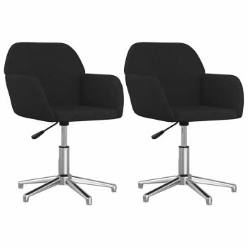 Esszimmerst?hle 2 Stk. Drehbar Schwarz Stoff