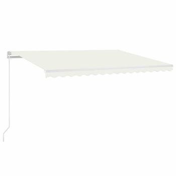 Markise Manuell Einziehbar mit LED 450x350 cm Creme