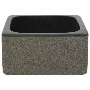 Waschbecken 30x30x15 cm Flussstein Schwarz