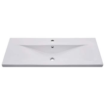 Einbauwaschbecken 101x39,5x18,5 cm Keramik Weiß
