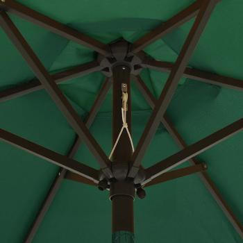 Sonnenschirm mit LED-Beleuchtung Grün 200x211 cm Alu