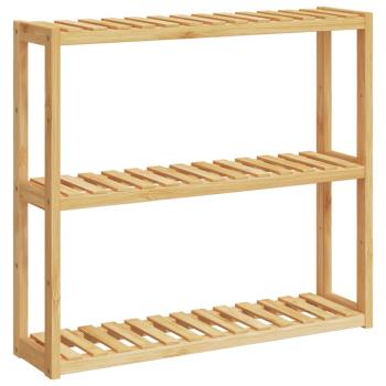 Badregal mit 3 Ablagen Wandmontage 60x15x54 cm Bambus