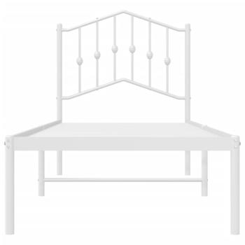 Metallbett ohne Matratze mit Kopfteil Weiß 75x190 cm