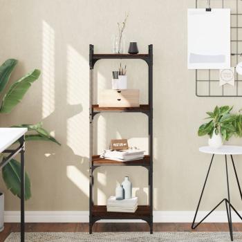 ARDEBO.de - B?cherregal 4 B?den Braun Eiche-Optik 40x30x120cm Holzwerkstoff