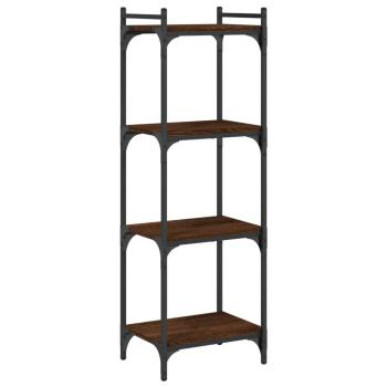 B?cherregal 4 B?den Braun Eiche-Optik 40x30x120cm Holzwerkstoff