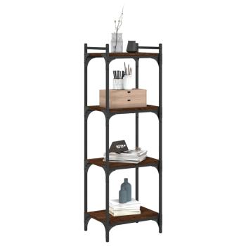 B?cherregal 4 B?den Braun Eiche-Optik 40x30x120cm Holzwerkstoff