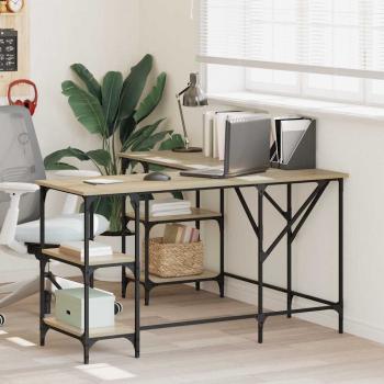ARDEBO.de - Schreibtisch Sonoma-Eiche 139x139x75 cm Holzwerkstoff
