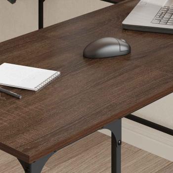 Schreibtisch Braun Eichen-Optik 139x139x75 cm Holzwerkstoff