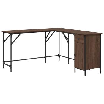 Schreibtisch Braun Eichen-Optik 141x141x75 cm Holzwerkstoff