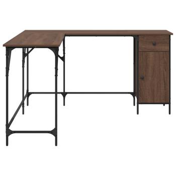 Schreibtisch Braun Eichen-Optik 141x141x75 cm Holzwerkstoff