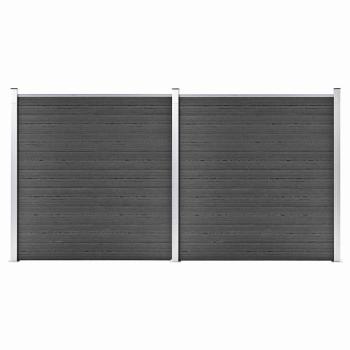 ARDEBO.de - Zaunelement Set WPC 353x186 cm Schwarz