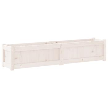 Pflanzkübel 2 Stk. Weiß Massivholz Kiefer