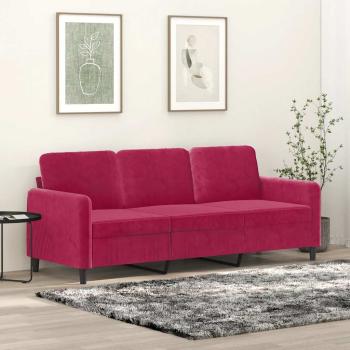 ARDEBO.de - 3-Sitzer-Sofa Weinrot 180 cm Samt