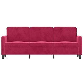 3-Sitzer-Sofa Weinrot 180 cm Samt