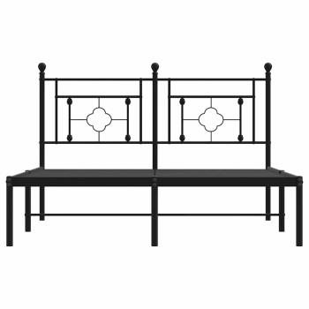 Bettgestell mit Kopfteil Metall Schwarz 140x200 cm