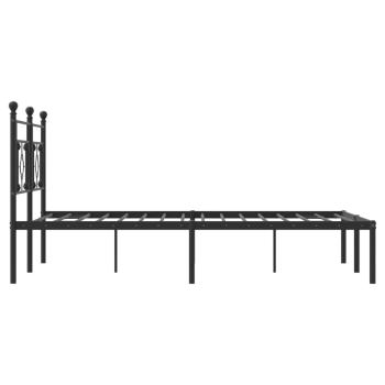 Bettgestell mit Kopfteil Metall Schwarz 160x200 cm