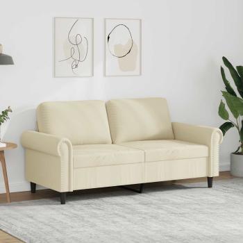 ARDEBO.de - 2-Sitzer-Sofa Creme 140 cm Kunstleder
