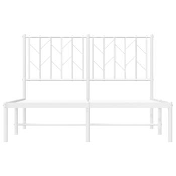 Bettgestell mit Kopfteil Metall Weiß 120x200 cm