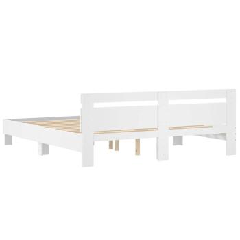 Bettgestell mit Kopfteil Weiß 180x200 cm Holzwerkstoff