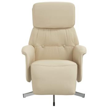 Relaxsessel mit Fußteil Creme Stoff